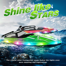 Load image into Gallery viewer, RC Boat with LED Lights for Kids, 2.4Ghz Remote Control Racing Boats for 8-12,Toy Water Boat for Pools & Lakes with Waterproof