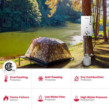 Load image into Gallery viewer, GASLAND BE264 Tankless Water Heater Propane 10L, 2.64GPM Outdoor Propane Shower for Camping & Off Grid, 68,000BTU, Digital Display, Overheating Protection, Easy Installation