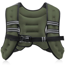 Load image into Gallery viewer, ZELUS Weighted Vest, 6lb/8lb/12lb/16lb/20lb/25lb/30lb Weight Vest with Reflective Stripe for Workout, Strength Training, Running, Fitness, Muscle Building, Weight Loss, Weightlifting, Green(12lb)