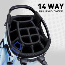 Load image into Gallery viewer, KeyOpen Lightweight Golf Stand Bag, 14 Way Golf Bags with Full Length Dividers for Men Women, Encrypted 900D Weather-Proof Club Carry Bag with Ergonomic Dual Strap, Cooler Pockets, 9 Pockets, Cyan