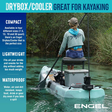 Load image into Gallery viewer, Engel UC19-RWB 19 Quart Fishing Live Bait Dry Box Ice Cooler with Stain/Odor-Resistant Surface and Shoulder Strap, USE Red, White and Blue with American Flag