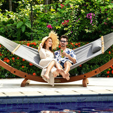 Load image into Gallery viewer, Lazy Daze Sunbrella Fabric Hammock with 13FT Arc Wood Hammock Stand
