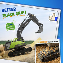 Load image into Gallery viewer, Remote Control Excavator Toys for Boys, 2.4Ghz RC Construction Vehicles with Metal Shovel & Simulated Lights Gift for Kids