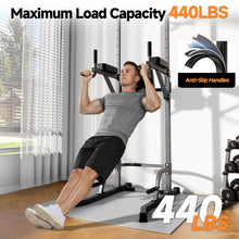 Load image into Gallery viewer, Power Tower Pull Up Station for Home Gym, Dip Station with Splayed H-Shaped Base, 440LBS Capacity