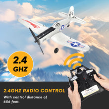 Load image into Gallery viewer, Top Race Remote Control Airplane - Ready to Fly 4 Channel RC Plane for Adults - Advanced Foam Construction - Remote Controlled War