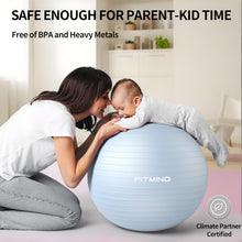 Load image into Gallery viewer, FITMIND_ Extra Thick Exercise Ball Yoga Ball 22in/26in/30in for Workout Pregnancy Stability-blue