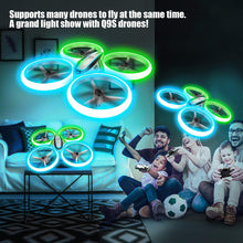 Load image into Gallery viewer, Drones for Kids, RC Drone with Altitude Hold and Headless Mode, Quadcopter Blue & Green Light, Propeller Full Protect, 2 Batteries