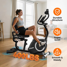 Load image into Gallery viewer, Recumbent Exercise Bike for Home Use, Quiet Recumbent Stationary Bikes -Silver