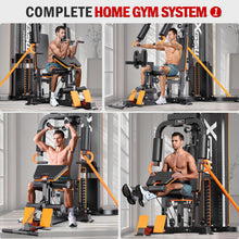 Load image into Gallery viewer, XGSW Multi-Function Home Gym Workout Station, Featuring a Pulley System, arm Trainer- Black-Orange