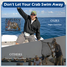 Load image into Gallery viewer, 2Pack Crab Trap, Castable Crabbing Net with Bait Clip Foldable Crab Snare with Red Gauge & Bait Clip for Dungeness, Blue Crabs & Lobster - Crabbing Equipment for Pier, Jetty & Surf Fishing