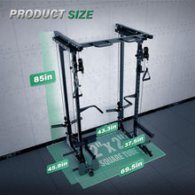 Load image into Gallery viewer, MAJOR FITNESS Drone3 Power Rack, 2500lbs Multi-Function Home Gym Squat Rack with Dual Pulley System, Pull-Up Bar & J-Hooks, Heavy-Duty Steel Frame for Maximum Stability & Strength Training