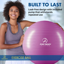 Load image into Gallery viewer, ProBody Pilates Exercise Ball - Multiple Sizes Gym Grade Balance Ball for Fitness- (Purple, 65cm)