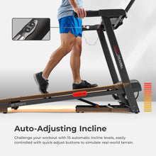 Load image into Gallery viewer, Sunny Health & Fitness Active 400 Smart Auto Incline Treadmill – Foldable Running Machine w/Bluetooth, Wi-Fi, 15-Level Incline, Shock Absorption & SunnyFit Fitness App - SF-T724012