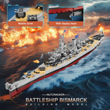 Load image into Gallery viewer, Battleship Bismarck Building Set for Adult, Large MOC Military World Missouri Battle Ship Model, Display Battleship Toy Building Set