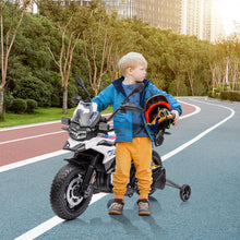 Load image into Gallery viewer, 12V Kids Ride On Police Motorcycle, Police Motorbike with High/Low Variable Speed, Built-In Music, USB, Warning Lights (White-1)