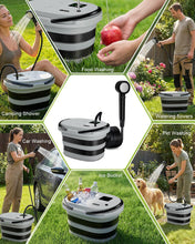 Load image into Gallery viewer, Portable Integrated Camping Shower Kit with 20L Foldable Bucket,13000mAh