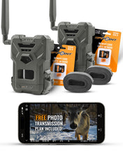 Load image into Gallery viewer, SPYPOINT Flex-M Twin Pack Cellular Trail Cameras - 2 SD Cards Included, Best Hunting Accessories, No WiFi Needed, GPS, Night Vision, IP65 Water-Resistant, 28MP Photos, & 720p Videos + Sound (2)