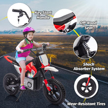 Load image into Gallery viewer, 24V Kids Dirt Motorbike Electric Ride On Motorcycle for Kids Ages 5+ Adjustable Speed Children Motocross, Red