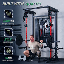 Load image into Gallery viewer, MAJOR FITNESS Drone3 Power Rack, 2500lbs Multi-Function Home Gym Squat Rack with Dual Pulley System, Pull-Up Bar & J-Hooks, Heavy-Duty Steel Frame for Maximum Stability & Strength Training