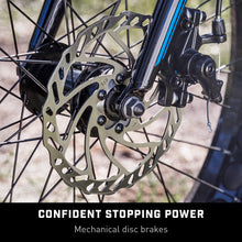 Load image into Gallery viewer, Fat Tire Mountain Bike for Youth Boys Girls, 24-Inch Wheels, Mechanical Disc Brakes, 12-Inch Steel Hardtail Frame, 7-Speed, Blue