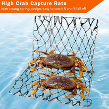 Load image into Gallery viewer, QualyQualy 2 Set Castable Crab Trap Kit, Foldable Crabbing Net with Rope & Bait Clip, Crab Snare/Pots/Traps for Blue Crabs, Dungeness, Crawfish Portable Crabbing Equipment