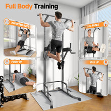 Load image into Gallery viewer, Power Tower Pull Up Station for Home Gym, Dip Station with Splayed H-Shaped Base, 440LBS Capacity