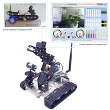 Load image into Gallery viewer, Geek Robot car kit for Mega 2560 Project 4DOF Manipulator Hd Camera Tank Chassis Programmable DIY Robotics Vehicle Toys