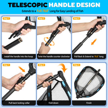 Load image into Gallery viewer, PLUSINNO Fishing Net with Telescoping Handle, Carbon Fiber Fish Net 6.56Ft