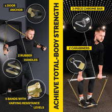 Load image into Gallery viewer, Tribe Lifting Resistance Bands for Working Out Men and Women - Pull Up Bands Set of 5 with Handles, Door Anchor and Bar - Workout Bands for Strength Training, Exercise Bands for Home Gym