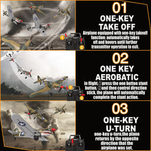 Load image into Gallery viewer, RC Plane 4-CH RC Airplane – RC Airplane Ready to Fly Upgrade P-40 Warhawk Remote Control Airplanes for Beginners Adult with Beginners