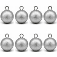 Load image into Gallery viewer, MLYLM 8 Pack 4 oz Cannonball Sinkers Fishing Weights — Round Lead Surf Fishing Weights for Striped Bass Redfish Pompano, Beach Pier Surf Casting Bottom Rigs, Saltwater Inshore Tackle