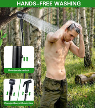 Load image into Gallery viewer, Beviliu Portable Camping Shower with 3 Gallon Food Grade Jug, Lightweight Design & IPX8 Waterproof, Rechargeable Pump with LED Display, Portable Shower for Camping, Beach, Hiking, Pet Cleaning