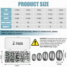 Load image into Gallery viewer, Poen 140 Pcs Egg Sinkers Fishing Kit, 1/10oz, 3/16oz, 3/8oz, 1/2oz, 3/4oz