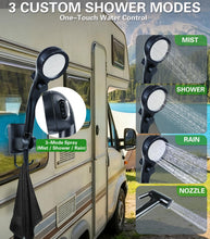 Load image into Gallery viewer, Beviliu Portable Camping Shower with 5 Gallon Food Grade Jug, 6000mAh Rechargeable Pump, Dog Shower Brush, IPX8 Waterproof Portable Shower for Camping, Beach, RVs, Dog Washing - Shower Max
