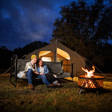 Load image into Gallery viewer, Disc-O-Bed Large Convertible 2 Person Bench & Double Camping Cot, Tan