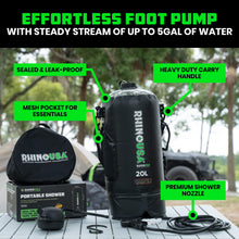 Load image into Gallery viewer, Rhino USA Portable Solar Camp Shower - 5 Gal/20L for Camping & Overlanding