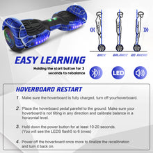 Load image into Gallery viewer, Spider-Pattern Hoverboard for Kids Ages 6-12, with Bluetooth Speaker and LED Lights 6.5" Hover Board, UL2272 Safety Certified (Blue)