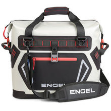 Load image into Gallery viewer, Engel HD20 High Performance Soft-Sided Cooler Tote Bag, Light Gray & Red