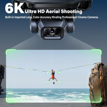 Load image into Gallery viewer, Pro Drone with 6K UHD Camera and 3-Axis Brushless Gimbal, GPS Smart Control for Adults and Beginner, Plus 70Mins Flight Time