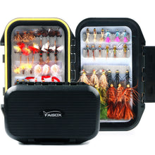 Load image into Gallery viewer, Fly Fishing Flies Trout Assortment 54pcs Dry Nymph Flys Sanjuan Worms Salmon Eggs Wooly Buggers for River Rainbow Trouts