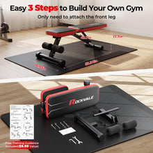 Load image into Gallery viewer, Rockvale 95% Pre-assemble Adjustable Weight Benches for Home Gym, 9 Backpad Positions Workout Bench, 660lb Compact Bench Press for Small Space(1Sec Fast Folding)