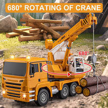 Load image into Gallery viewer, 13 Channel RC Crane Truck, 2.4G Remote Control Crane Toy Construction Vehicles with Lights, Sounds, Hook Up and Down
