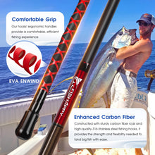 Load image into Gallery viewer, FISHAPPY Fishing Gaff Saltwater Fish Gaff with S316 Stainless Steel Fishing Hook Carbon Fiber Fishing Gaff 4'8''/ 7' (4'8'' Gaff - 3'' Hook)