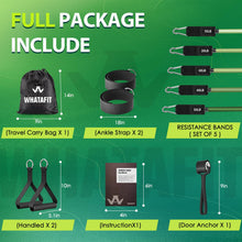 Load image into Gallery viewer, WHATAFIT Resistance Bands, Exercise Bands,Resistance Bands for Working Out, Work Out Bands with Handles for Men and Women Fitness, Strength Training Home Gym Equipment Green
