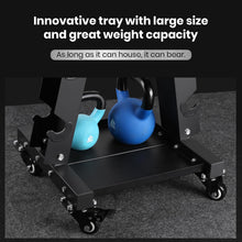 Load image into Gallery viewer, LIONSCOOL Premium Steel Dumbbell Rack Only, with Side Racks (Large, 700 LBS)
