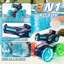 Load image into Gallery viewer, Castle Amphibious Remote Control Car, 4WD RC Cars for Boys Age 8-12 with Water Gun, Remote Control Boat for Kids, Toys