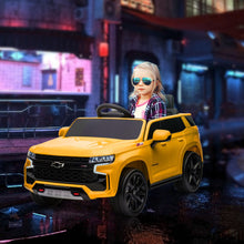 Load image into Gallery viewer, Chevrolet Tahoe Licensed Kids Ride on Car, 12V Battery Powered Kids Electric Car with Remote Control, Yellow