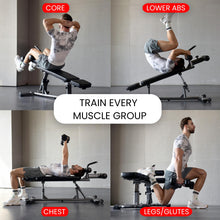 Load image into Gallery viewer, Finer Form Sit Up Bench with Reverse Crunch Handle for Ab Bench Exercises - Abdominal Exercise Equipment with 3 Adjustable Height Settings