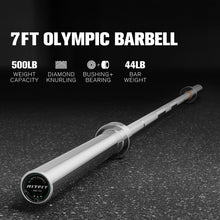 Load image into Gallery viewer, RitFit 7-foot Olympic Barbell Bar, General Purpose Weight Bar Suitable for Olympic Lifts and Power Lifts, 500LBS Capacity