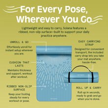 Load image into Gallery viewer, Retrospec Solana Yoga Mat 1" Thick w/Nylon Strap for Men & Women - Non Slip Exercise Mat for Home Yoga, Pilates, Stretching, Floor & Fitness Workouts, Blue Mist